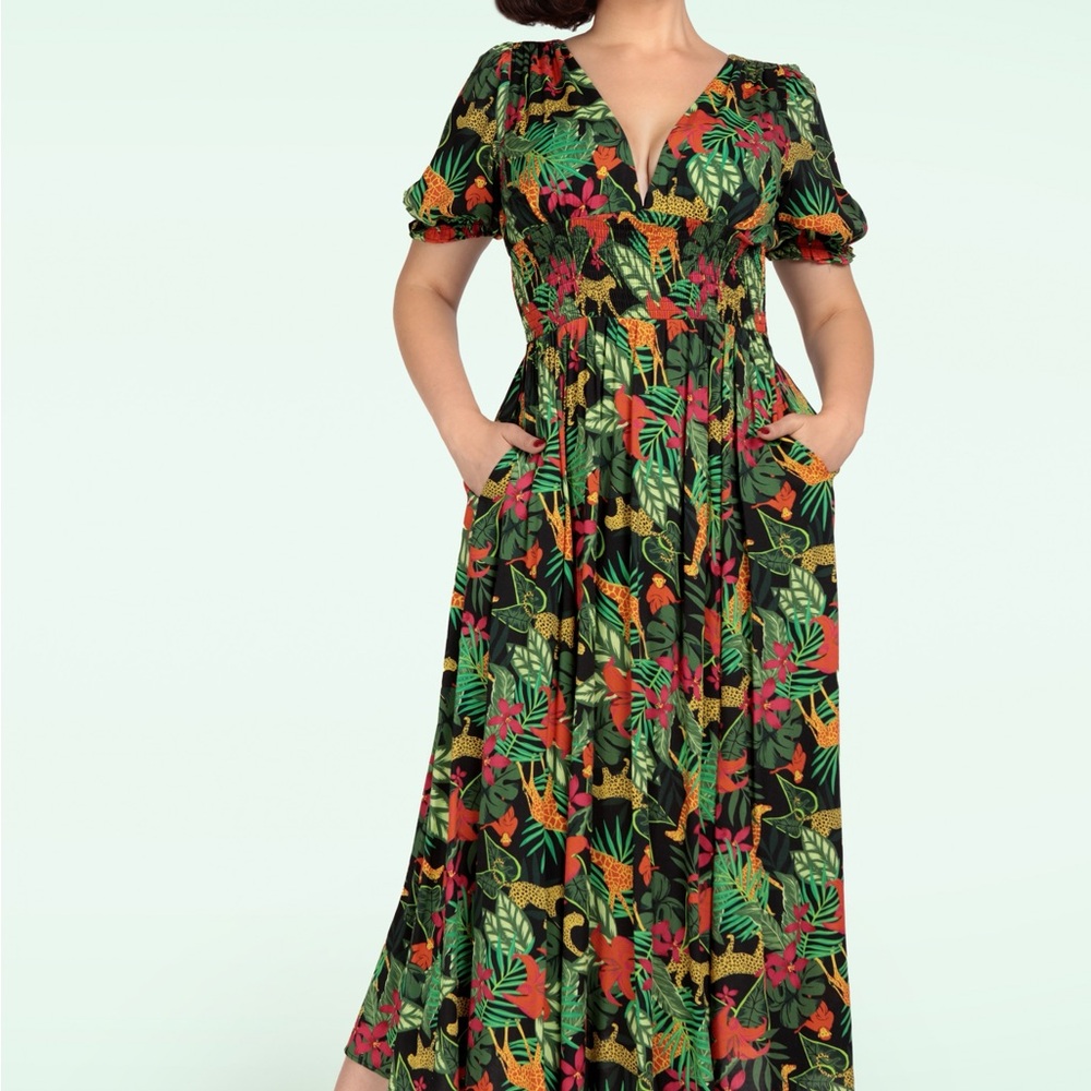 Floral Green Maxi Dress